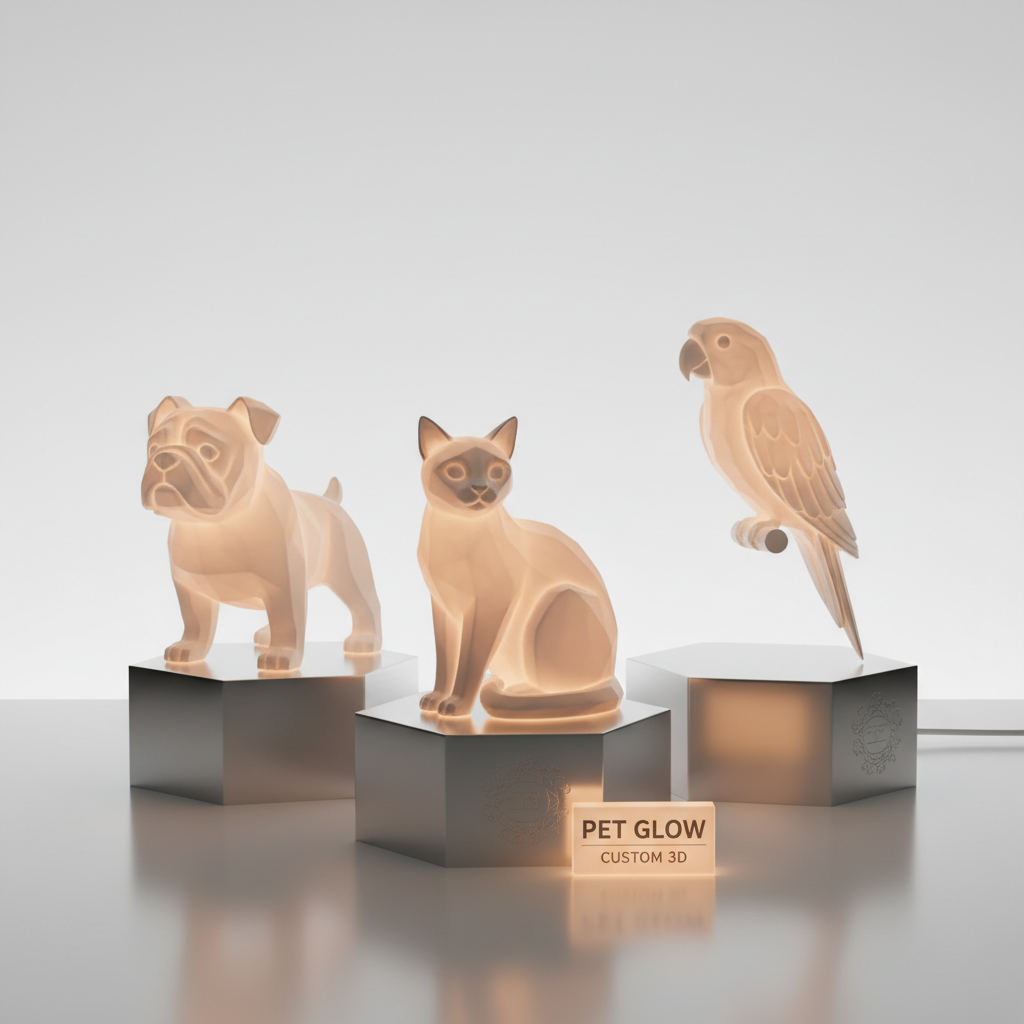 Custom 3D Printed Animals: A Glowing Tribute to Your Pet