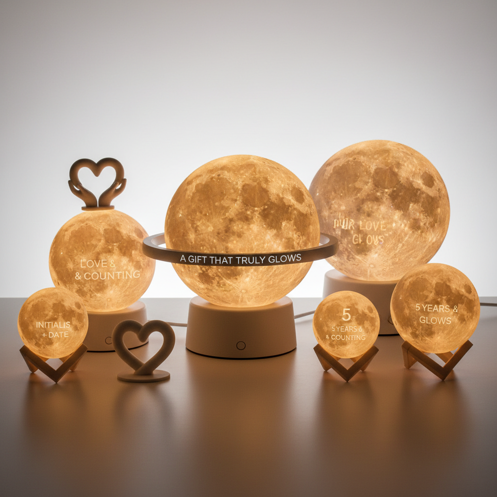 Custom 3D Printed Anniversary Moon Lamps: A Gift That Truly Glows
