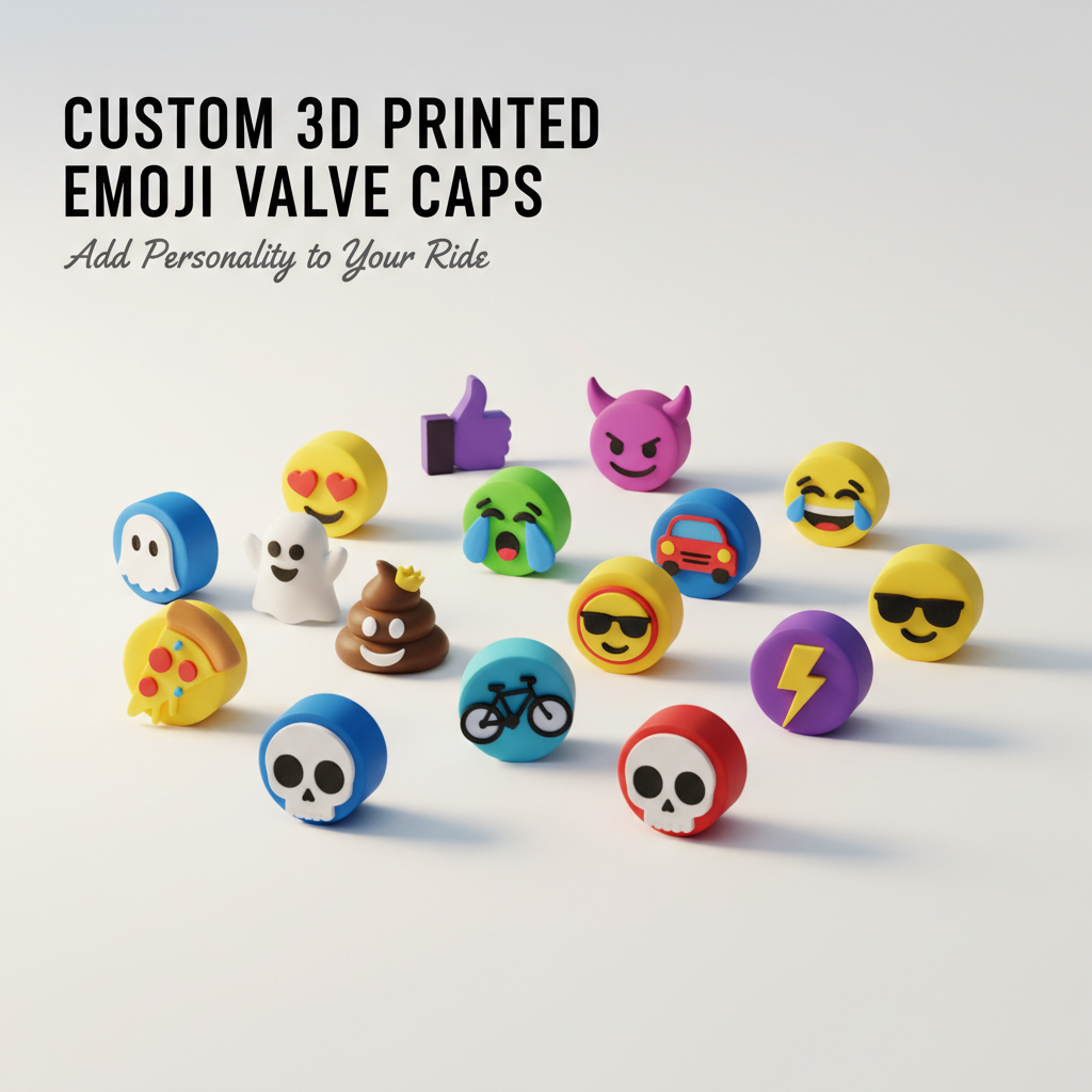 Custom 3D Printed Emoji Valve Caps: Add Personality to Your Ride