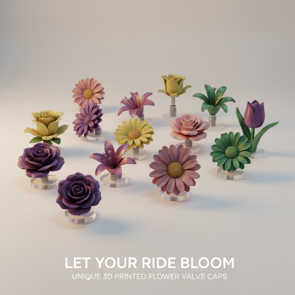 Let Your Ride Bloom: Unique 3D Printed Flower Valve Caps
