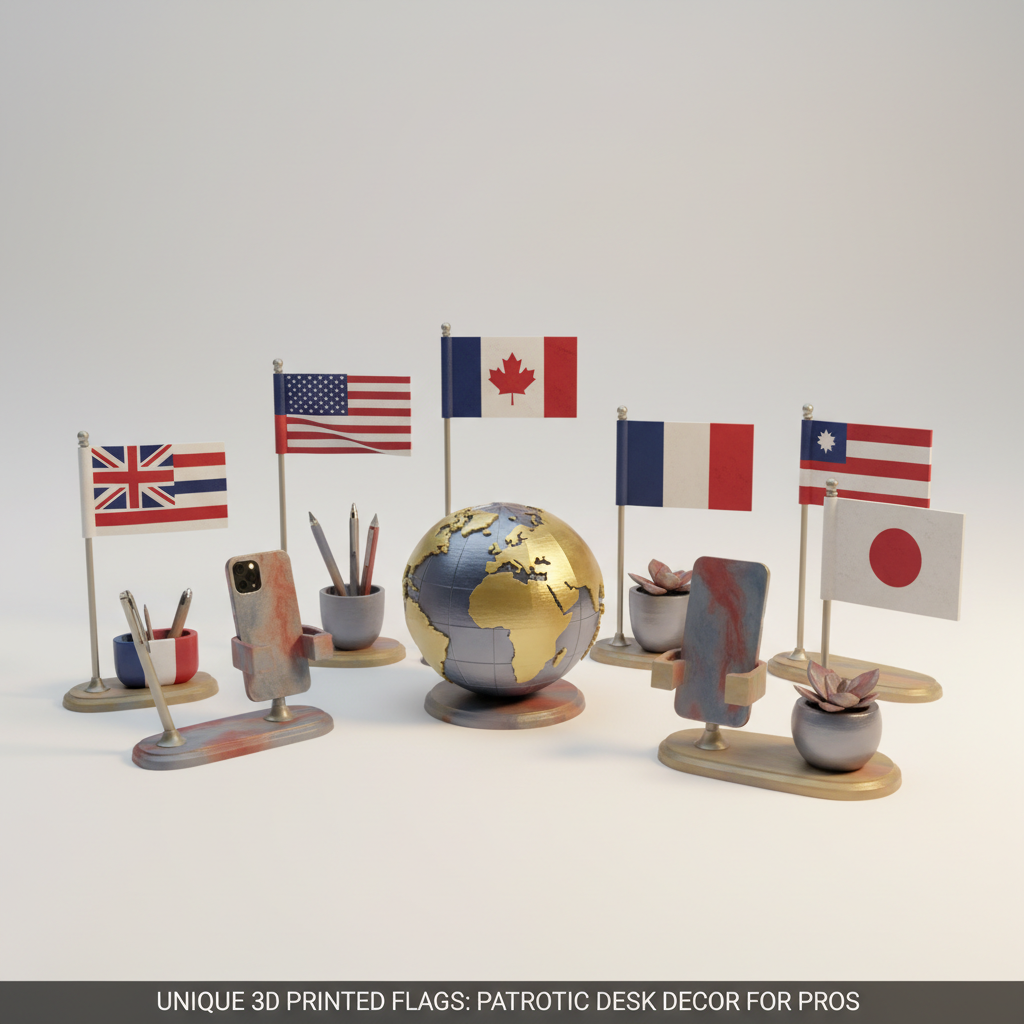 Unique 3D Printed Flags: Patriotic Desk Decor for Pros