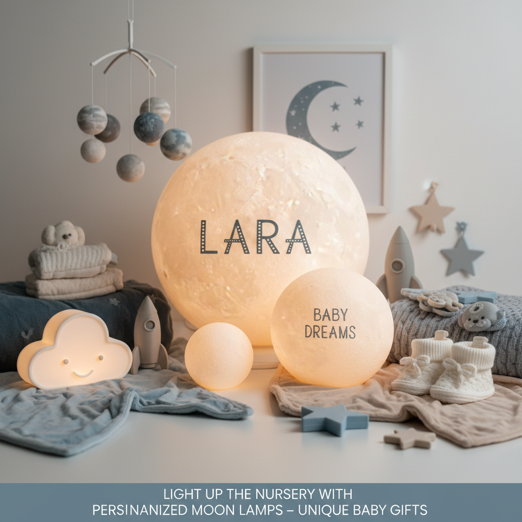 Unique Baby Gifts: Light Up the Nursery with Personalized Moon Lamps