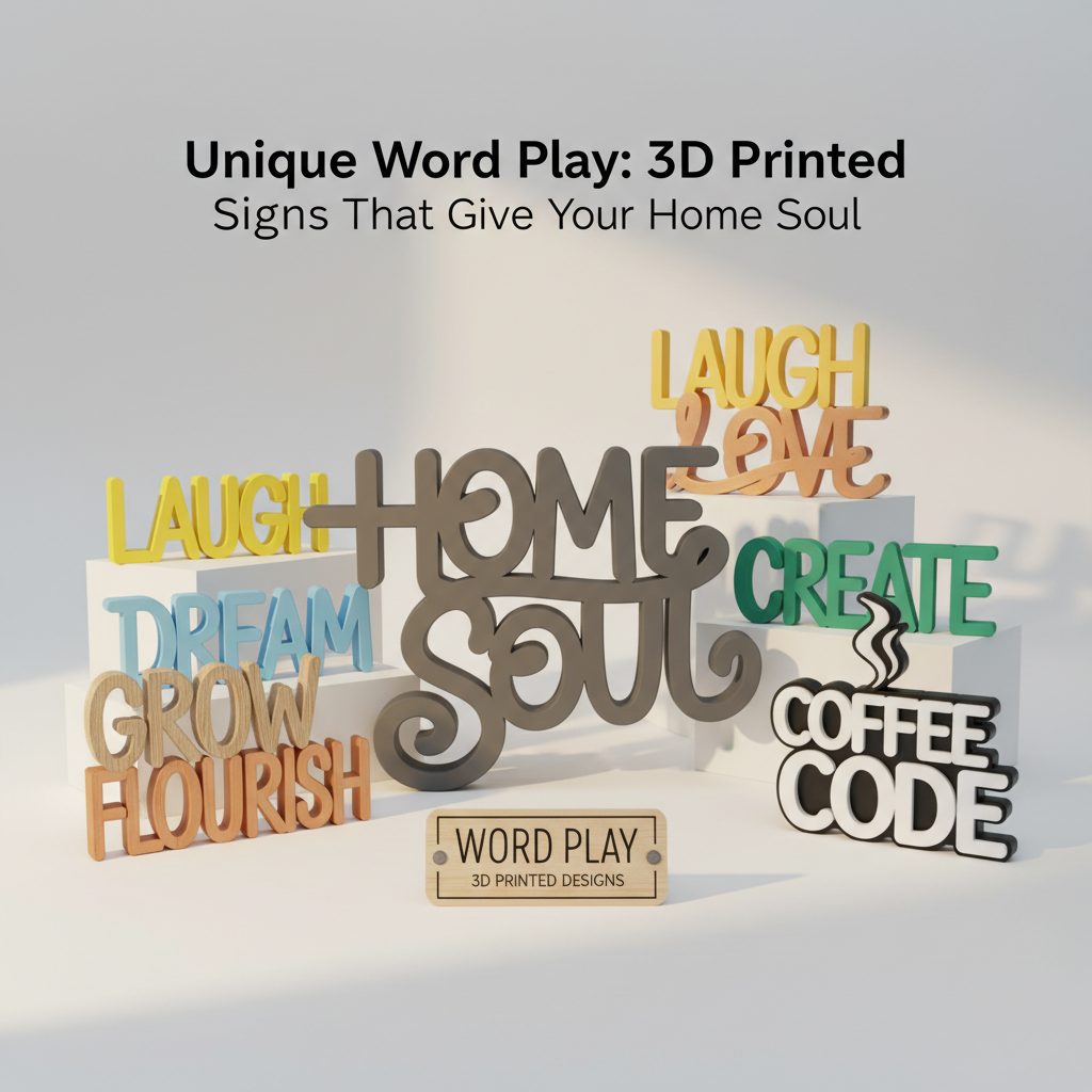 Unique Word Play: 3D Printed Signs That Give Your Home Soul