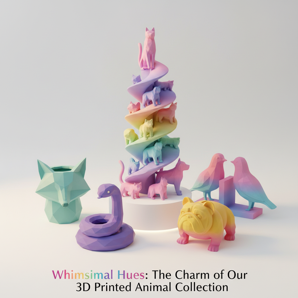 Whimsical Hues: The Charm of Our 3D Printed Animal Collection